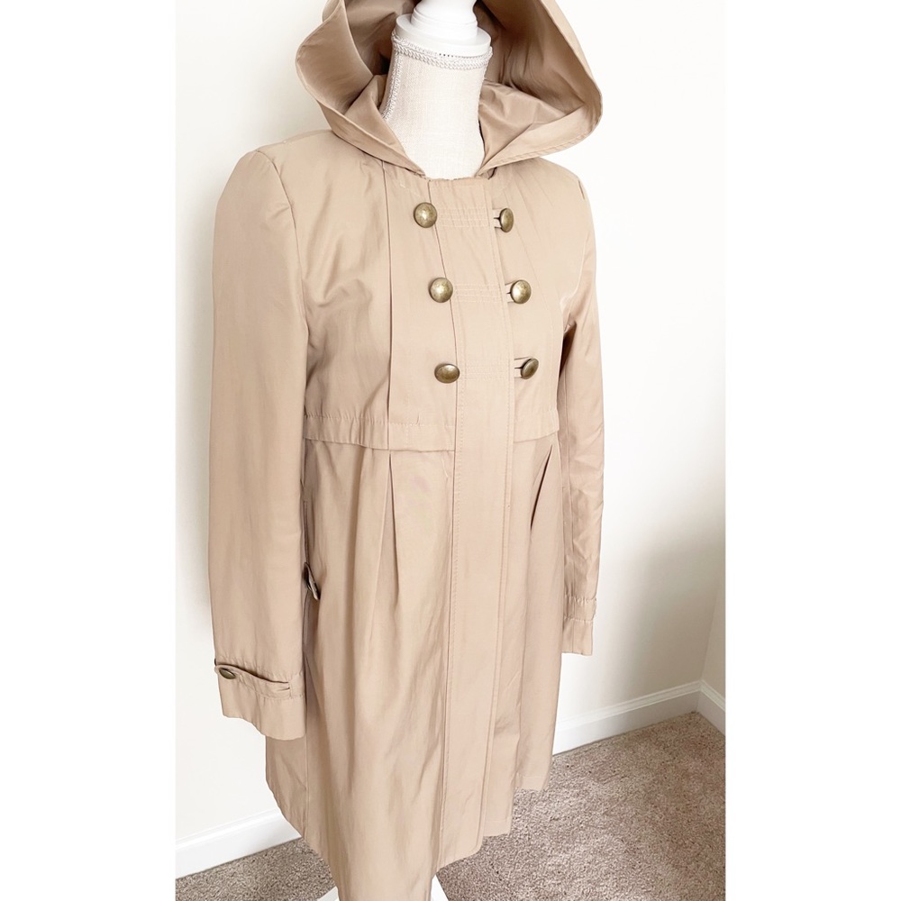 DKNY Hooded Trench Coat Rain Jacket Small
